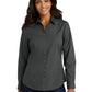 Women's Long Sleeve Poplin Shirt - LW100 - Graphite