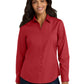 Women's Long Sleeve Poplin Shirt - LW100 - Rich Red