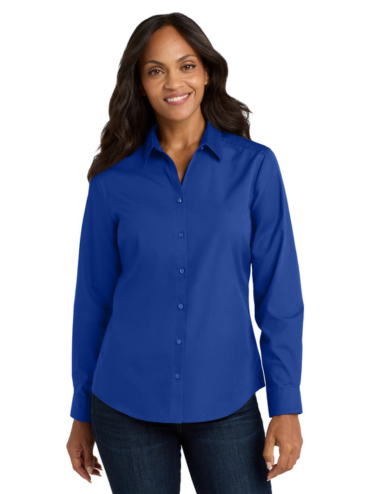Women's Long Sleeve Poplin Shirt - LW100 - True Royal