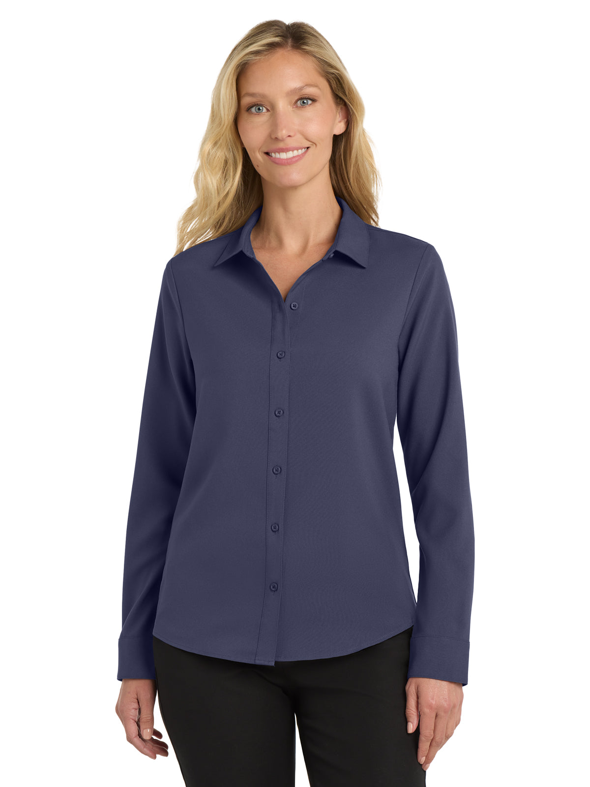 Women's Long Sleeve Performance Shirt - LW401 - True Navy