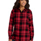 Women's Plaid Flannel Shirt - LW668 - Engine Red/Black