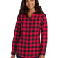 Women's Plaid Flannel Shirt - LW668 - Red/ Black Buffalo Check