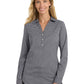 Women's 3 Button V-Neck Stretch Tunic - LW680 - Graphite/White