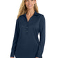 Women's 3 Button V-Neck Stretch Tunic - LW680 - River Blue Navy