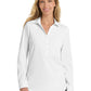 Women's 3 Button V-Neck Stretch Tunic - LW680 - White