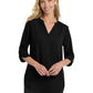 Women's Pocketless 3/4-Sleeve Blouse - LW701 - Black