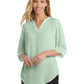 Women's Pocketless 3/4-Sleeve Blouse - LW701 - Misty Sage