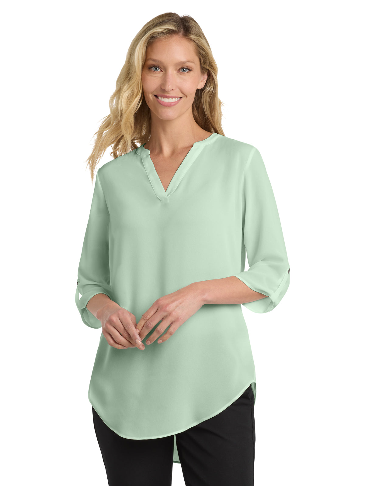 Women's Pocketless 3/4-Sleeve Blouse - LW701 - Misty Sage