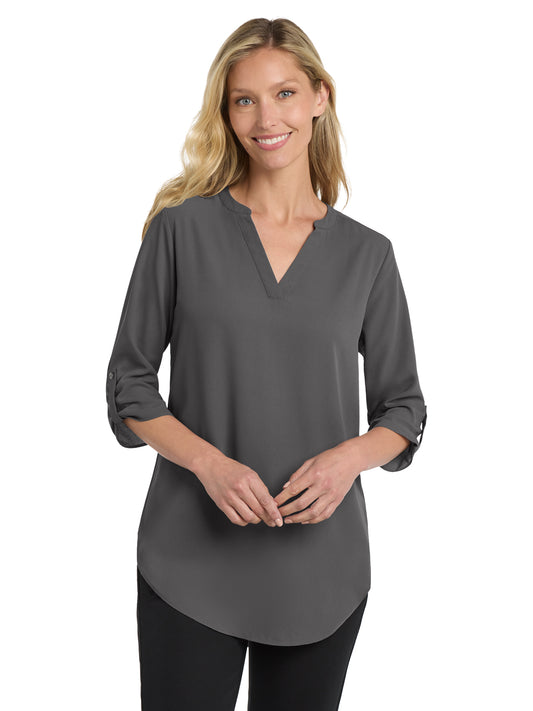 Women's Pocketless 3/4-Sleeve Blouse - LW701 - Sterling Grey