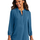 Women's Pocketless 3/4-Sleeve Tunic Top - LW713 - Aegean Blue