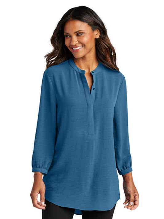 Women's Pocketless 3/4-Sleeve Tunic Top - LW713 - Aegean Blue