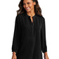 Women's Pocketless 3/4-Sleeve Tunic Top - LW713 - Deep Black