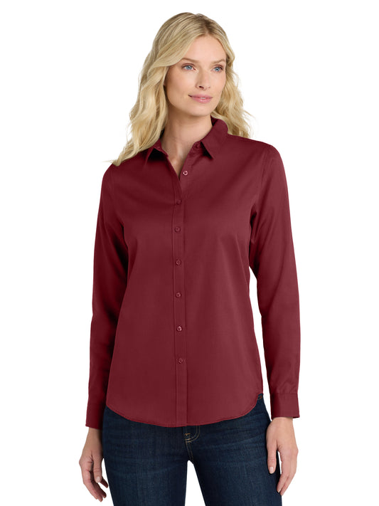 Women's Long Sleeve Shirt - LW808 - Burgundy