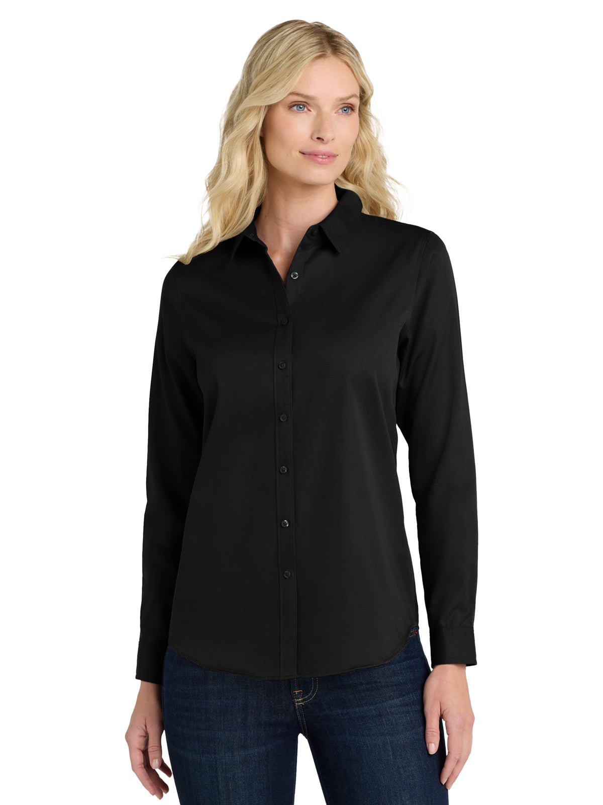 Women's Long Sleeve Shirt - LW808 - Deep Black