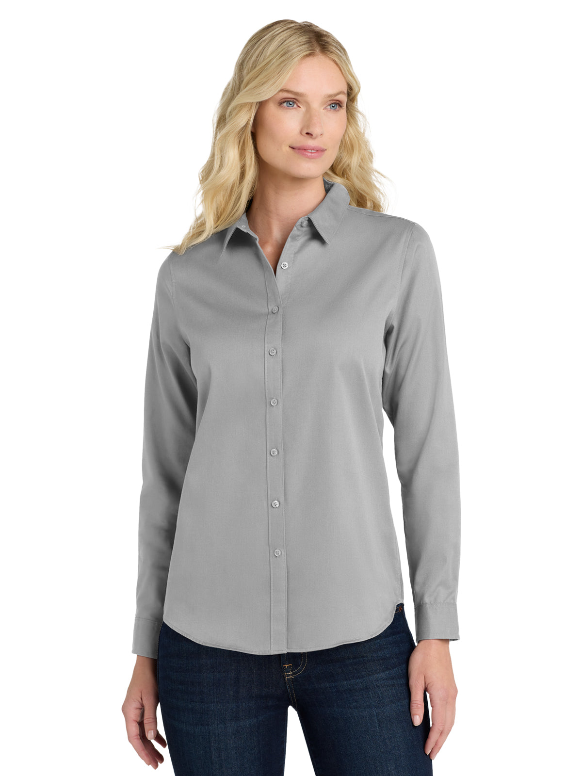 Women's Long Sleeve Shirt - LW808 - Gusty Grey