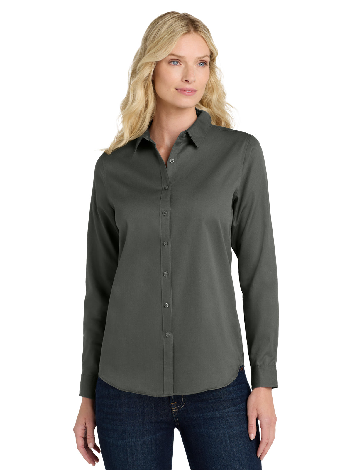 Women's Long Sleeve Shirt - LW808 - Storm Grey