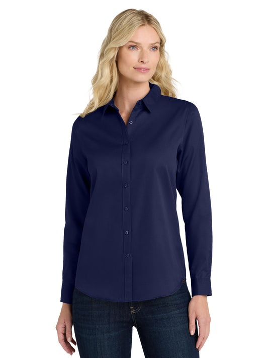 Women's Long Sleeve Shirt - LW808 - True Navy