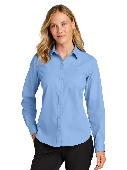 Women’s Long Sleeve Nailhead Easy Care Shirt - LW816 - Swiss Blue
