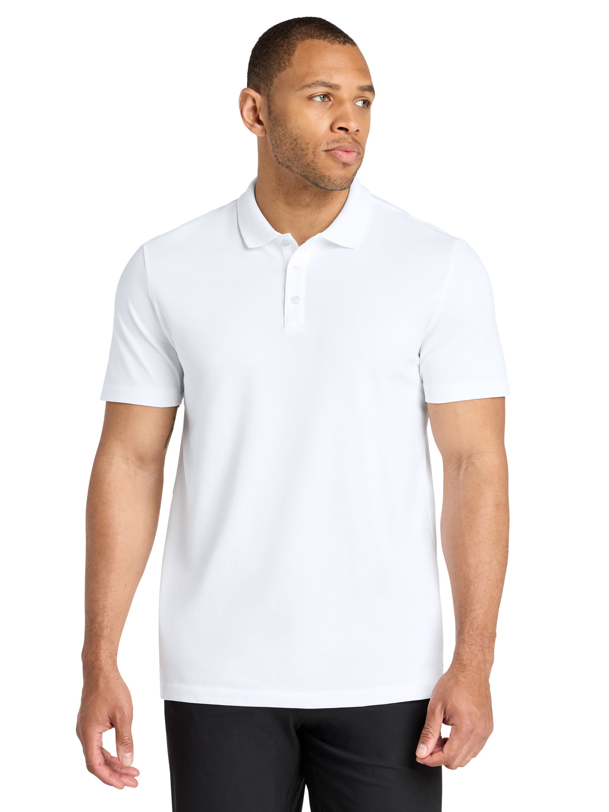 Men's Stretch Pique Polo - MM1004 - White