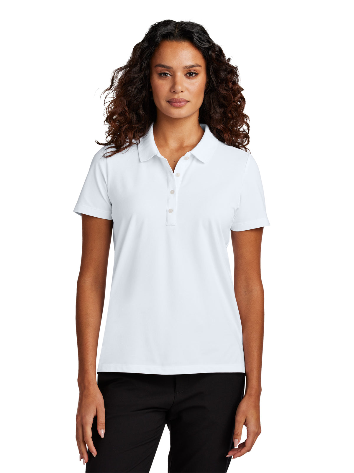 Women's Stretch Pique Polo - MM1005 - White