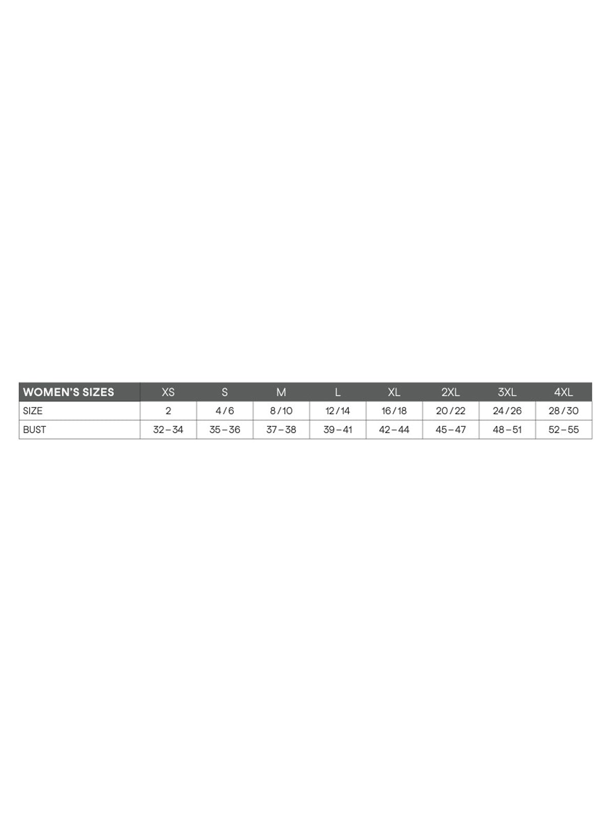 SIZECHART