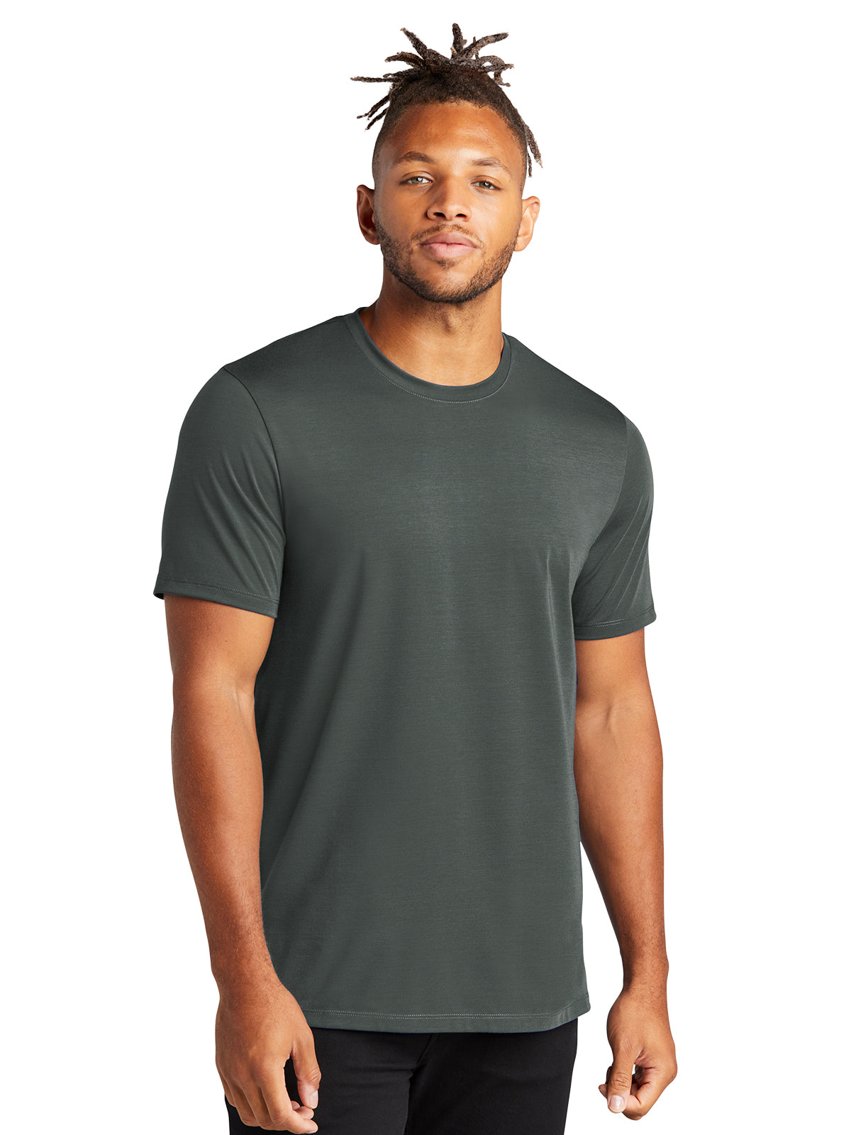 Men's Pocketless Stretch Jersey Crew T-Shirt - MM1016 - Anchor Grey
