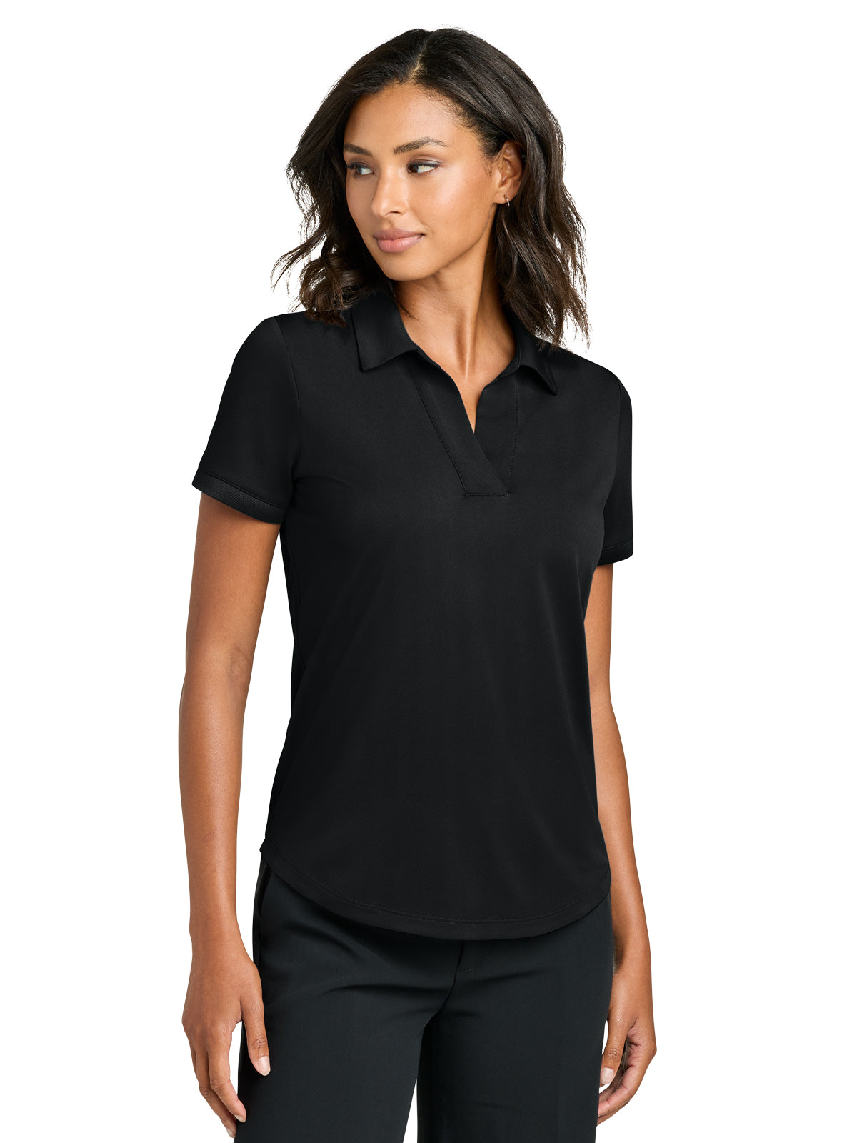 Women's Pocketless Everyday Perfomance Polo - MM1031 - Deep Black