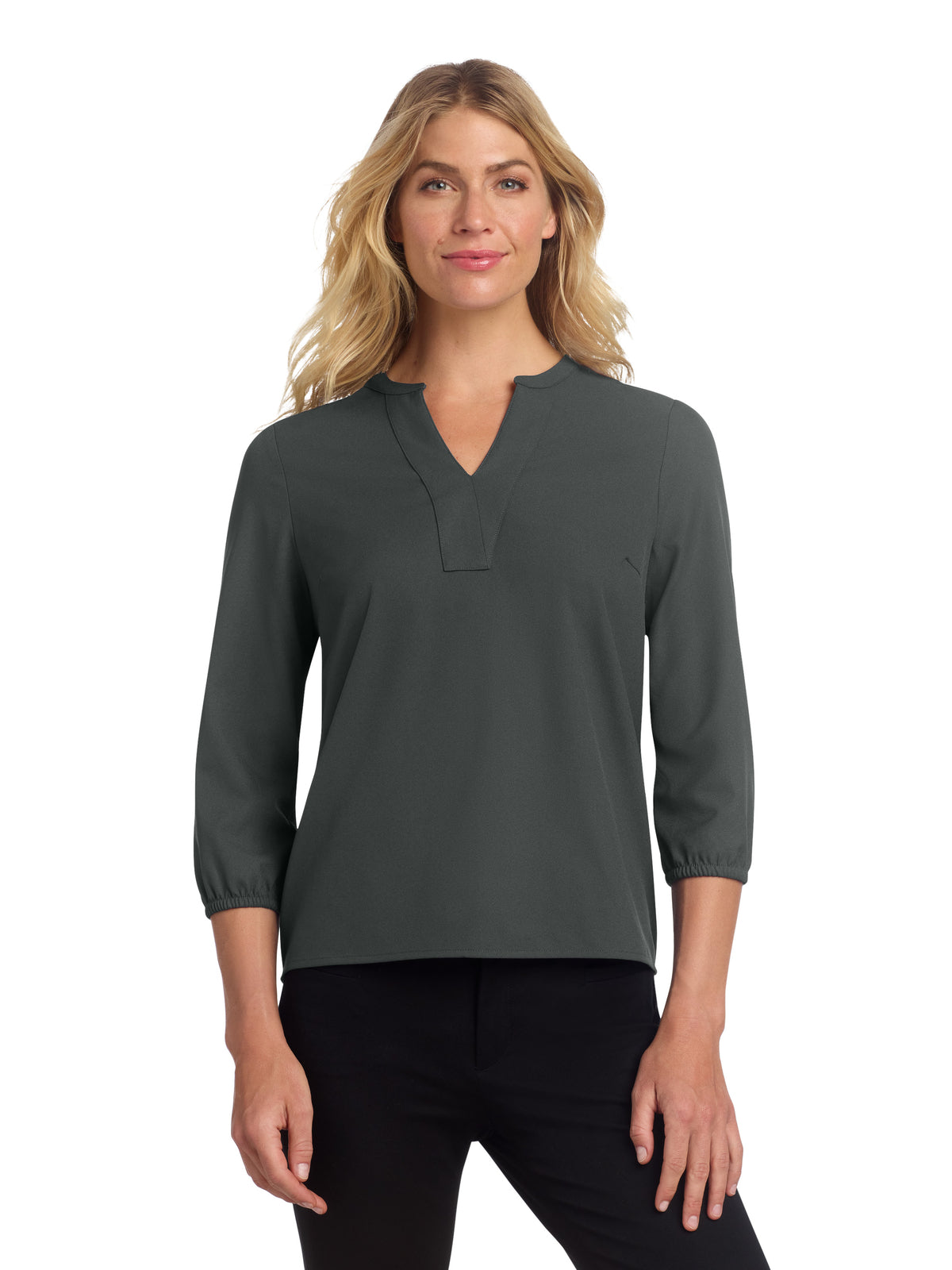Women's Pocketless 3/4-Sleeve Blouse Top - MM2011 - Anchor Grey