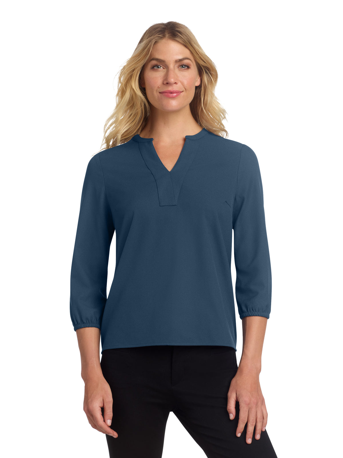 Women's Pocketless 3/4-Sleeve Blouse Top - MM2011 - Insignia Blue