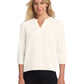Women's Pocketless 3/4-Sleeve Blouse Top - MM2011 - Ivory Chiffon