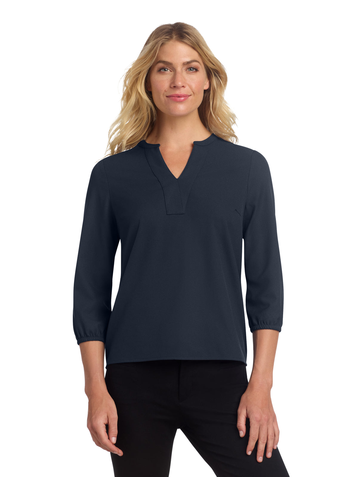Women's Pocketless 3/4-Sleeve Blouse Top - MM2011 - Night Navy