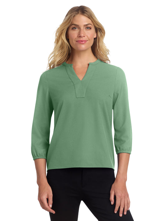 Women's Pocketless 3/4-Sleeve Blouse Top - MM2011 - Sage