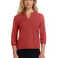 Women's Pocketless 3/4-Sleeve Blouse Top - MM2011 - Terracotta