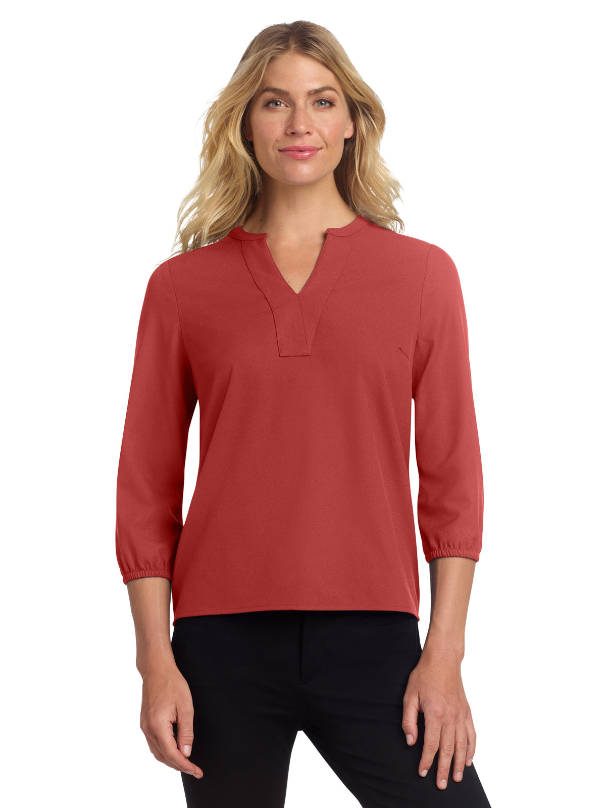 Women's Pocketless 3/4-Sleeve Blouse Top - MM2011 - Terracotta