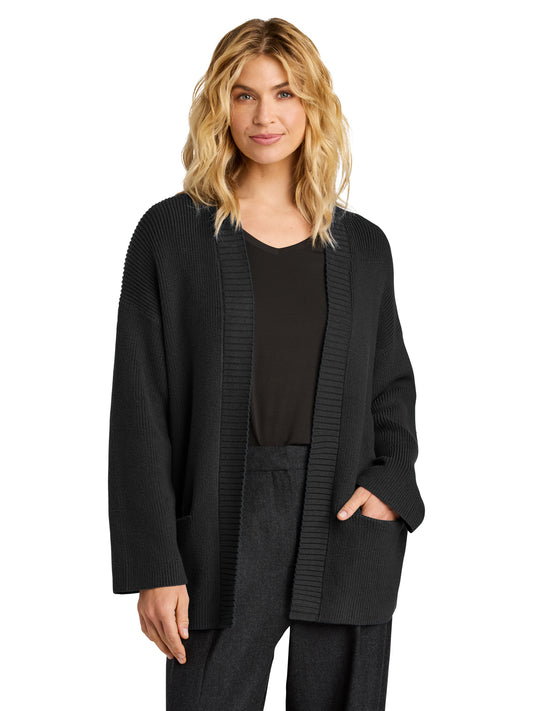 Women's 2-Pocket Open Cardigan - MM3021 - Deep Black