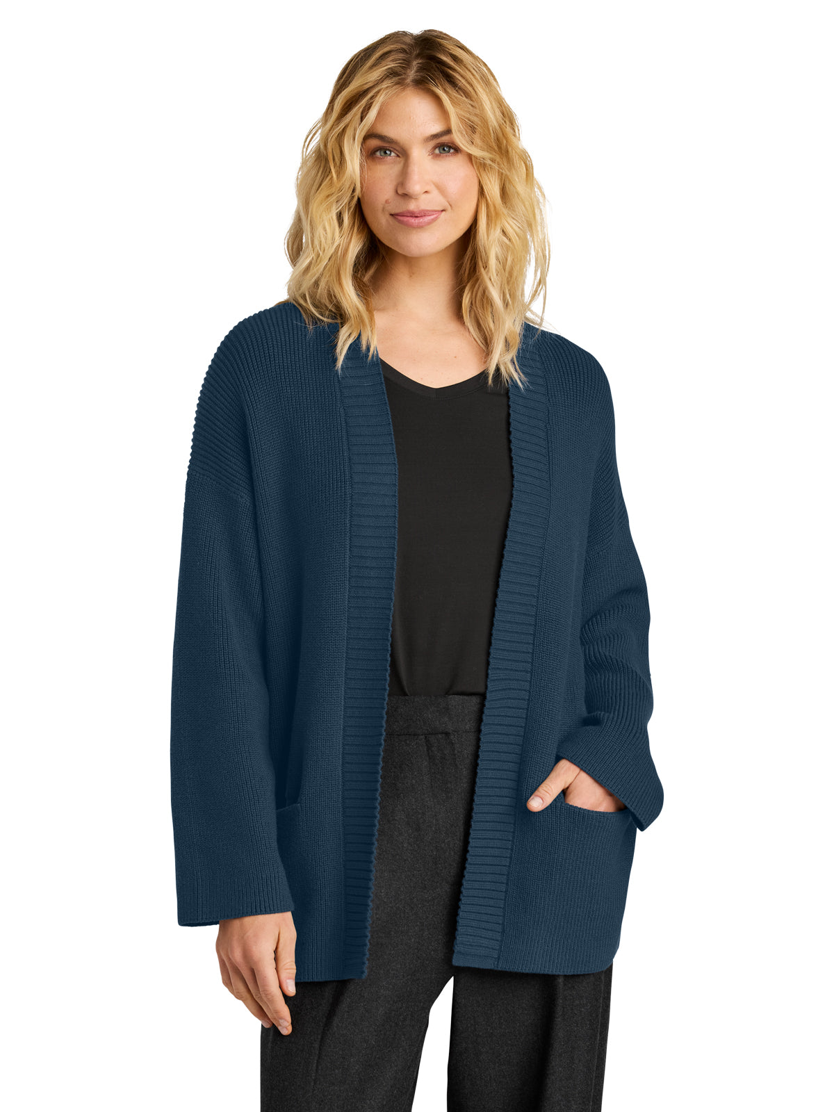 Women's 2-Pocket Open Cardigan - MM3021 - Insignia Blue