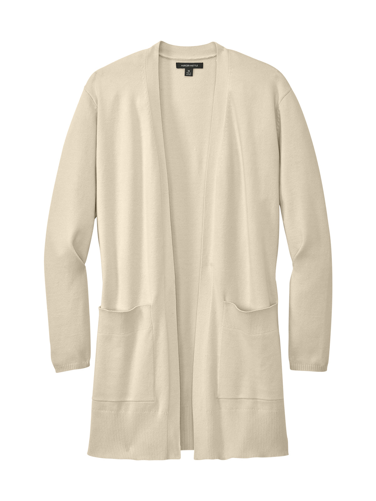 Women's 2-Pocket Open Front Cardigan Sweater - MM3023 - Birch