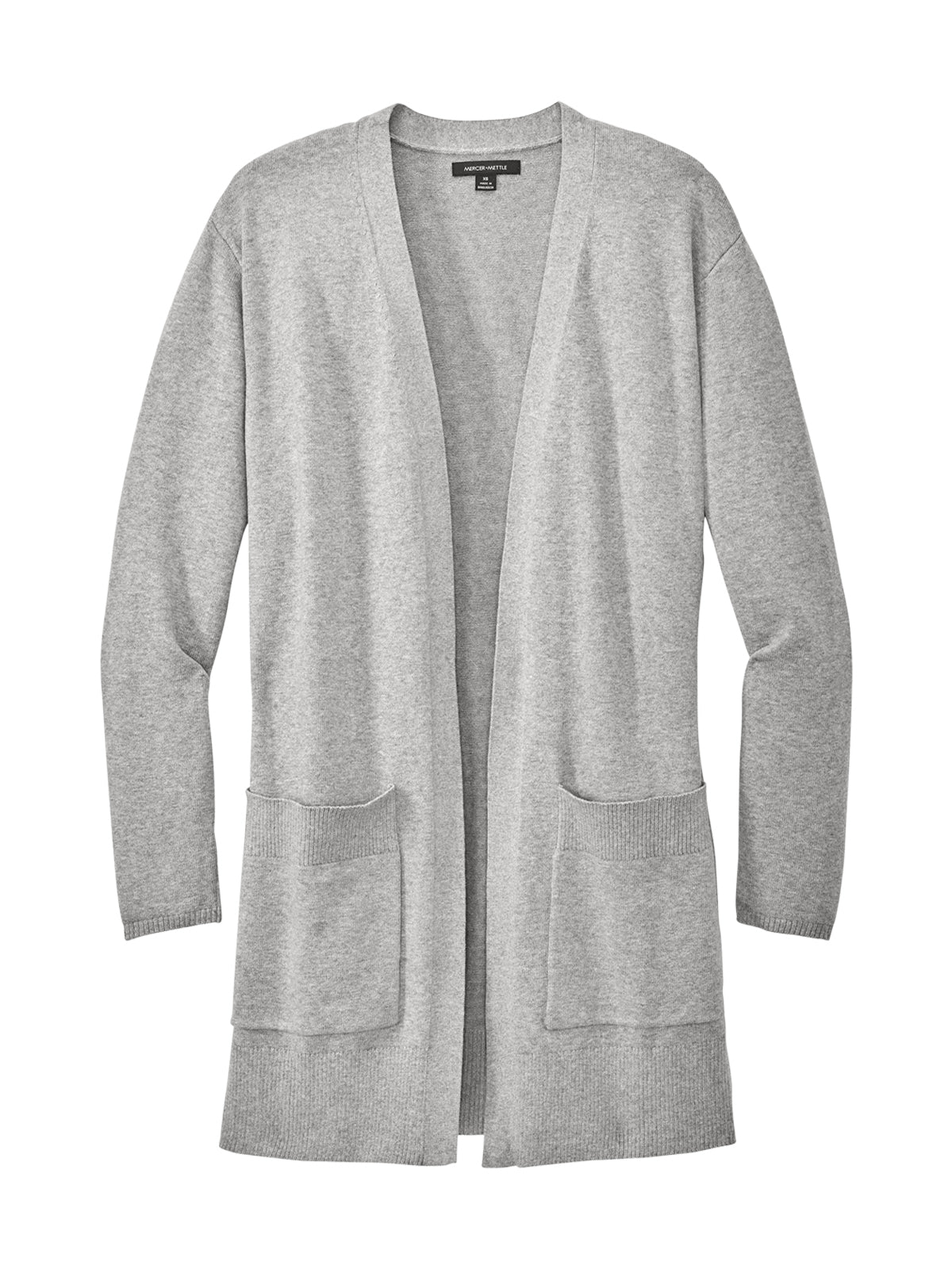 Women's 2-Pocket Open Front Cardigan Sweater - MM3023 - Gusty Grey Heather