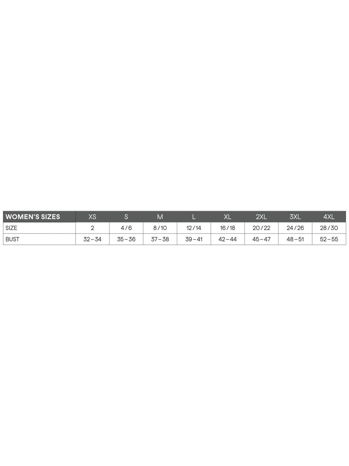 SIZECHART