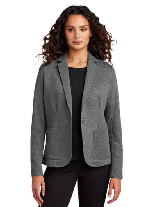 Women's 2-Pocket Knit Blazer - MM3031 - Storm Grey Heather