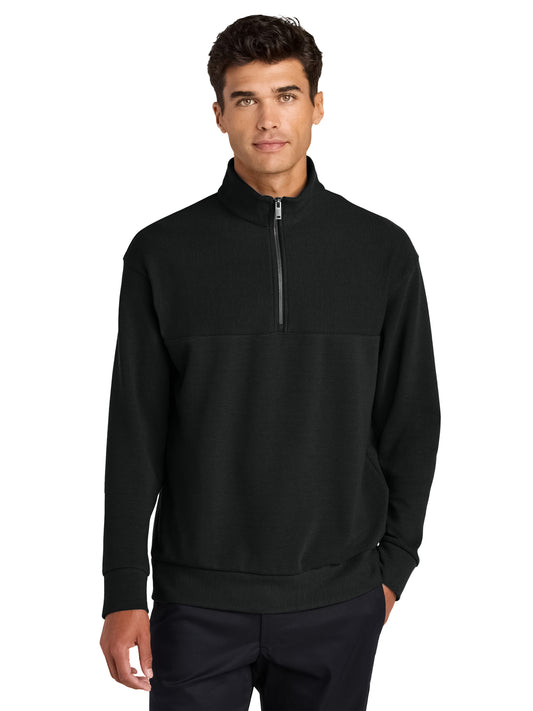 Men's Linear Texture 1/4-Zip Sweatshirt - MM3040 - Deep Black