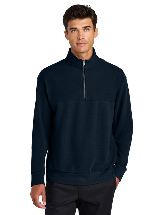Men's Linear Texture 1/4-Zip Sweatshirt - MM3040 - Night Navy
