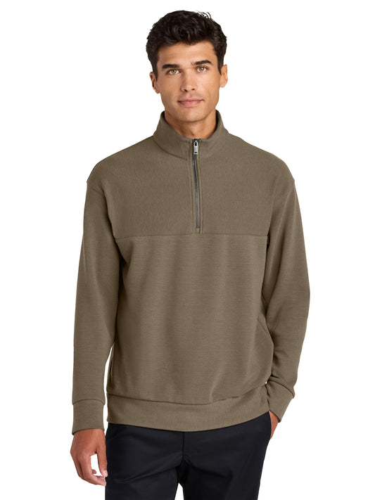 Men's Linear Texture 1/4-Zip Sweatshirt - MM3040 - Warm Taupe
