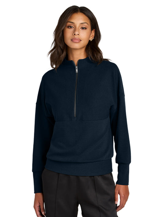 Women’s Linear Texture 1/4-Zip Sweatshirt - MM3041 - Night Navy