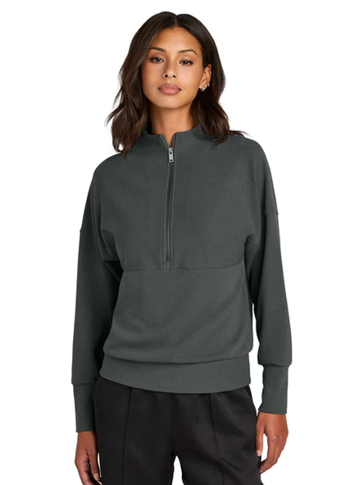 Women’s Linear Texture 1/4-Zip Sweatshirt - MM3041 - Storm Grey