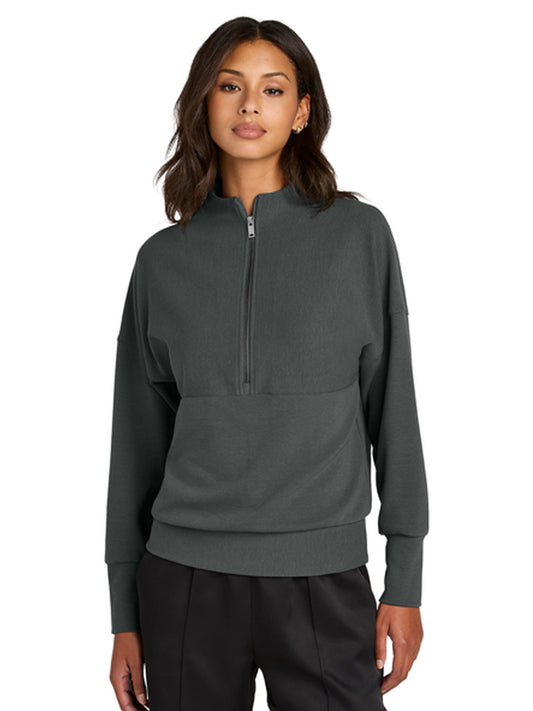 Women’s Linear Texture 1/4-Zip Sweatshirt - MM3041 - Storm Grey