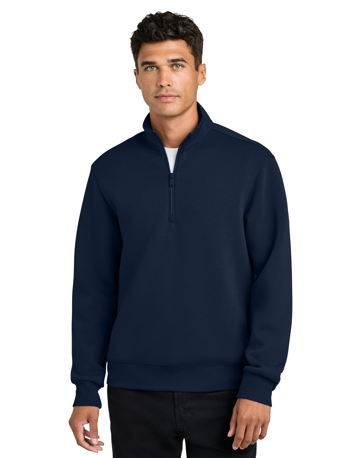 Men's Pocketless Soft Spacer 1/4-Zip Sweatshirt - MM3100 - Night Navy