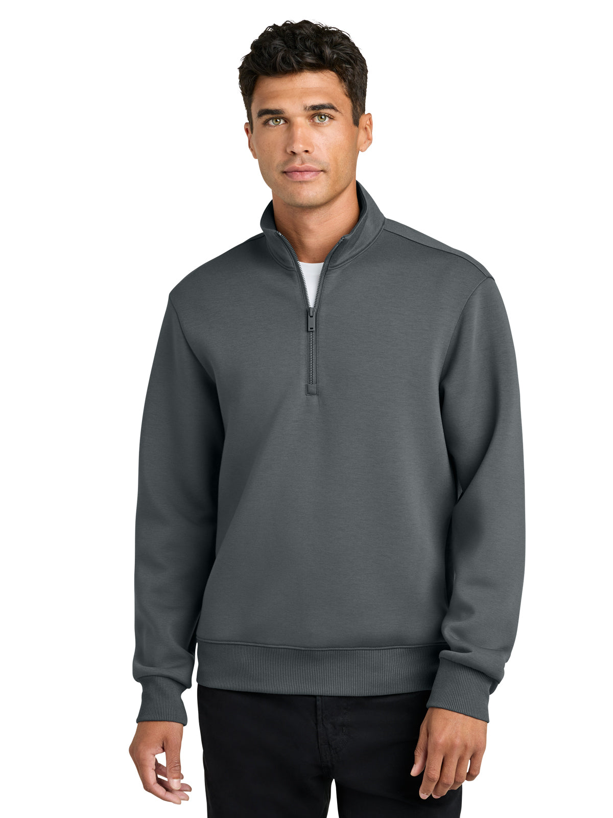 Men's Pocketless Soft Spacer 1/4-Zip Sweatshirt - MM3100 - Storm Grey