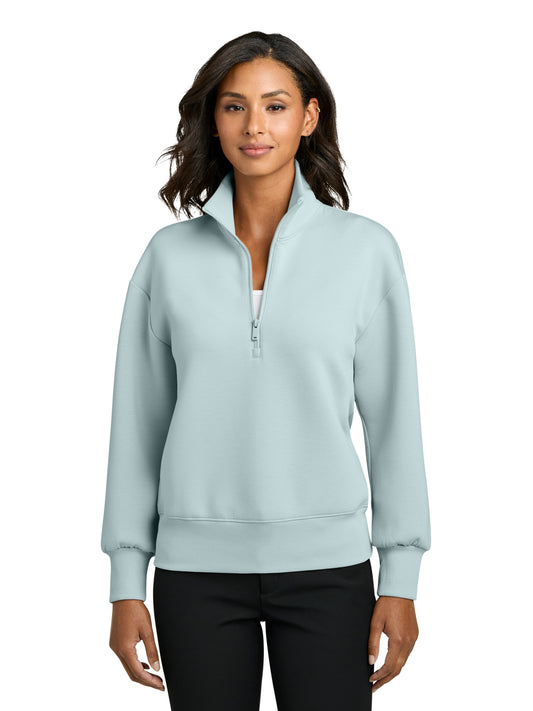 Women's Pocketless Soft Spacer 1/4-Zip Sweatshirt - MM3101 - Celestial Blue