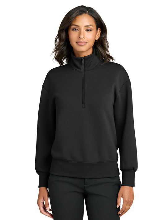 Women's Pocketless Soft Spacer 1/4-Zip Sweatshirt - MM3101 - Deep Black